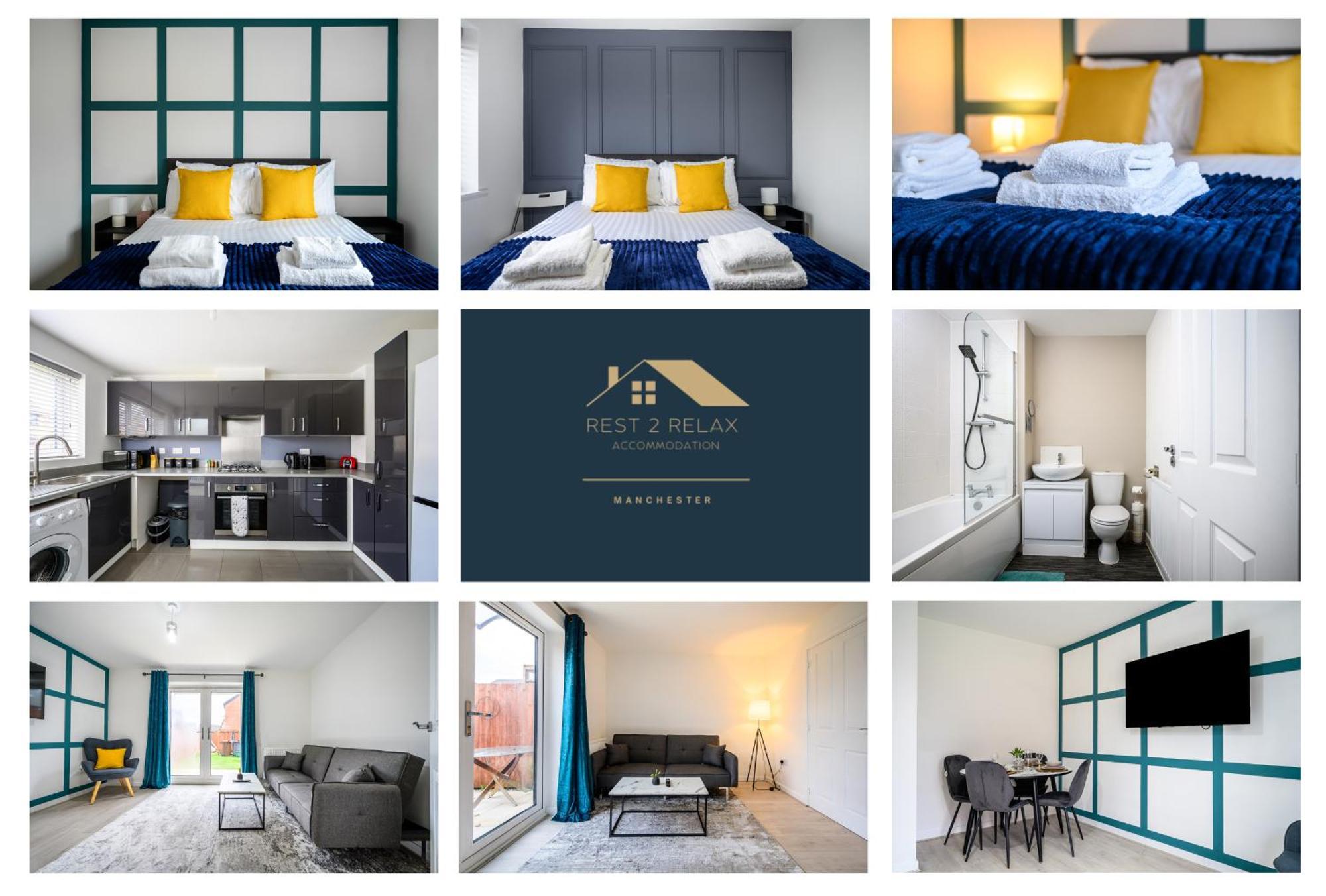 Sleeps 5, City Centre Close, Manchester, Free Fast Wi-Fi, Free Parking, 55-Inch Tv, Self-Check In - Contractors! Casa vacanze *